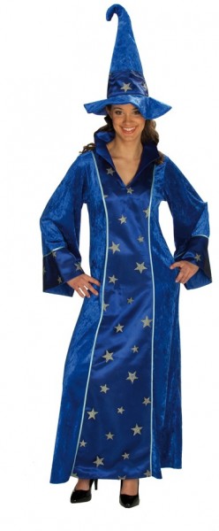 Halloween Kostüm Zauberin Blau Sterne 2-Teilig