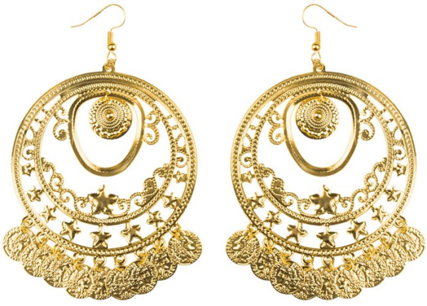 Oriental gold earrings
