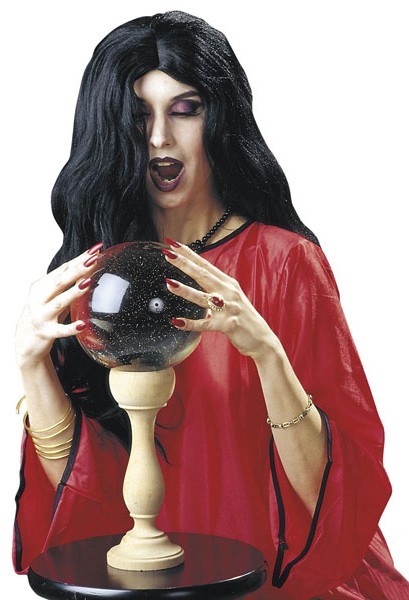 Halloween perruque sorcière cheveux longs noir droit