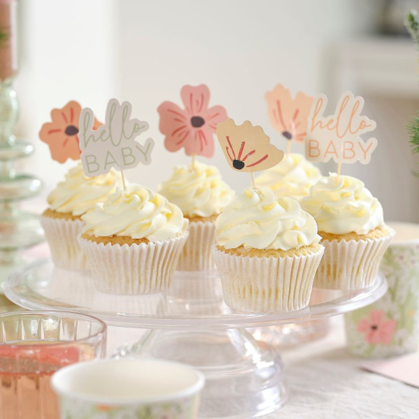 12 décorations de gâteau Blooming Life