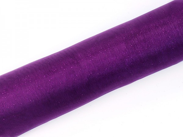 Organza pailleté Daphné violet 9m x 36cm 2