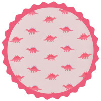 8 różowych papierowych talerzy Dino Party Eco 25cm