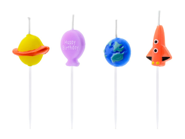 4 space party cake candles