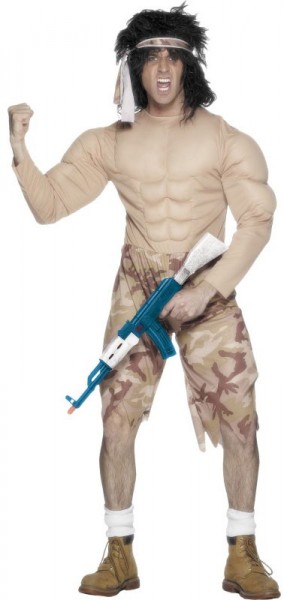 Muscle-packed Bambo soldier costume