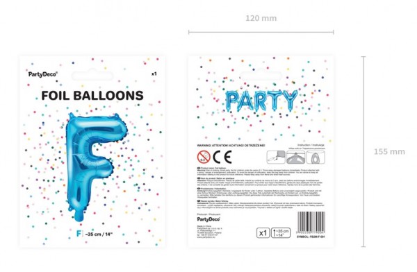 Folieballon F azuurblauw 35 cm 3
