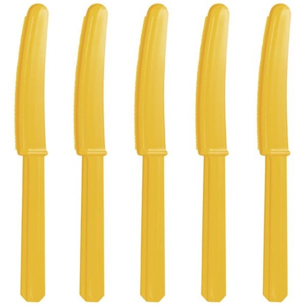 20 Gelbe Kunststoff Messer Basel 17cm