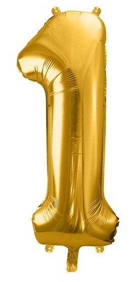Palloncino foil numero 1 metallico oro 86 cm