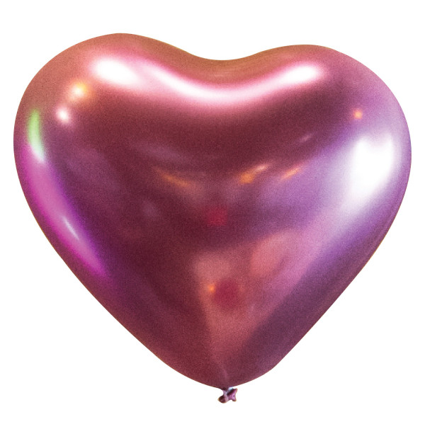 50 globos corazón rosa satinado 30cm