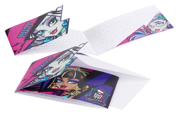 Monster High Party Einladungskarte 6 Stück