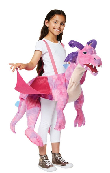 Pink dragon equestrian costume for children