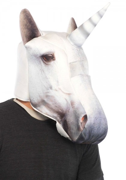 Máscara de unicornio blanco