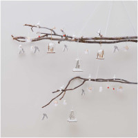 Preview: Winter forest reindeer glass hanger 8 x 8 x 11cm