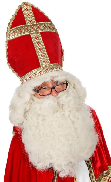 Deluxe Sinterklaas pruik met baard