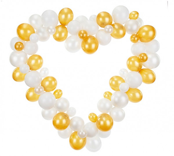 Zmysłowa girlanda z balonów w kształcie serca, złota 1,66 x 1,6 m
