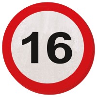 20 señales de tráfico 16 servilletas 33cm