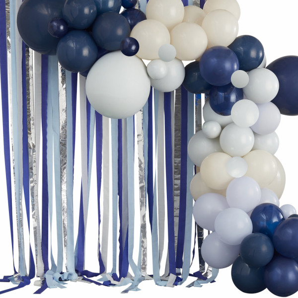 Endeløs blå ballonguirlande dekorationssæt