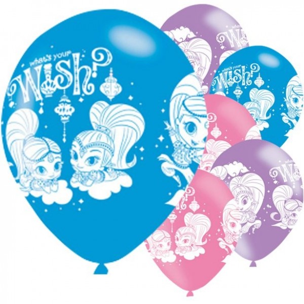6 Shimmer & Shine Jewels Luftballons 28cm