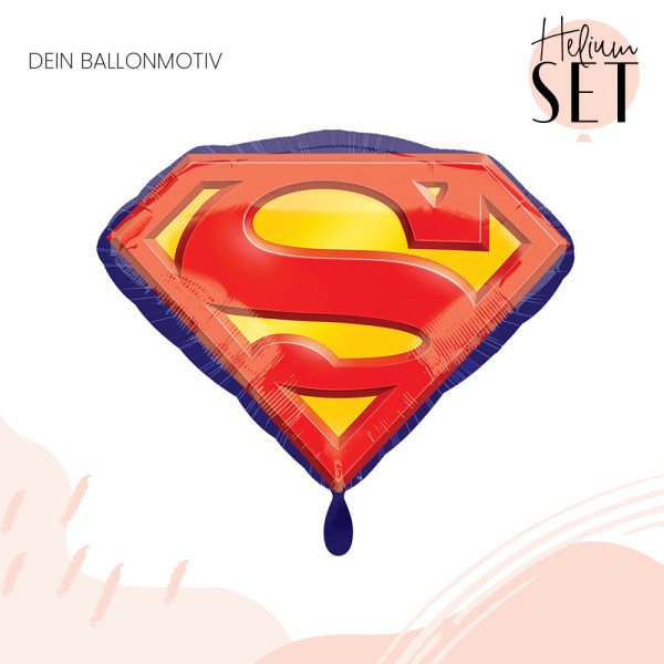Superman Ballonbouquet-Set mit Heliumbehälter