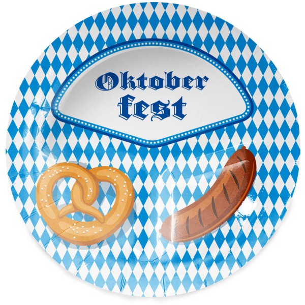 8 platos Oktoberfest Bier Liesl 23cm