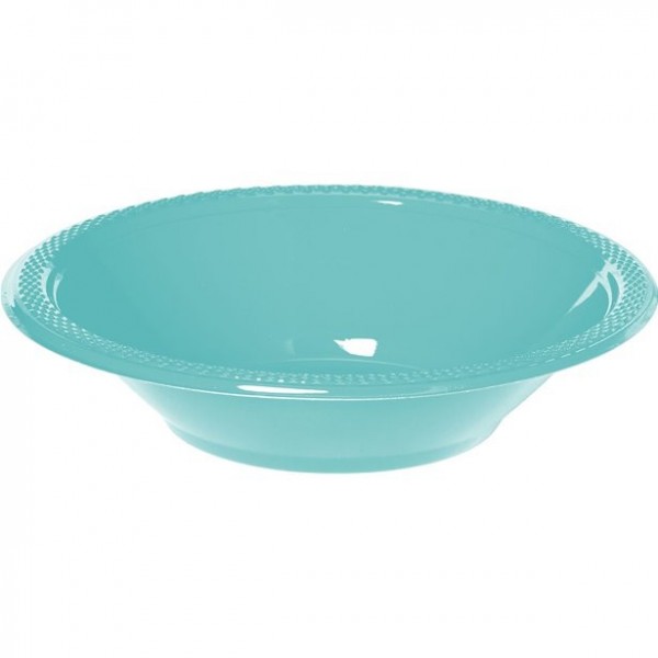 20 eggshell blue plastic bowls 340ml