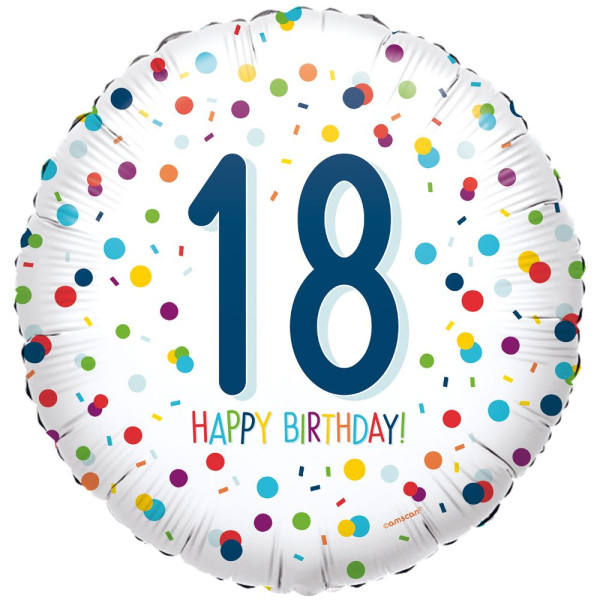 18-års födelsedag konfetti folieballong 45cm