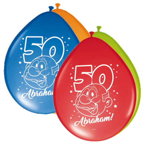 8 kolorowych balonów Abrahama 50. urodziny