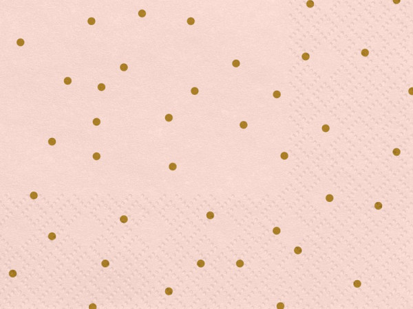 20 tovaglioli rosa con puntini oro