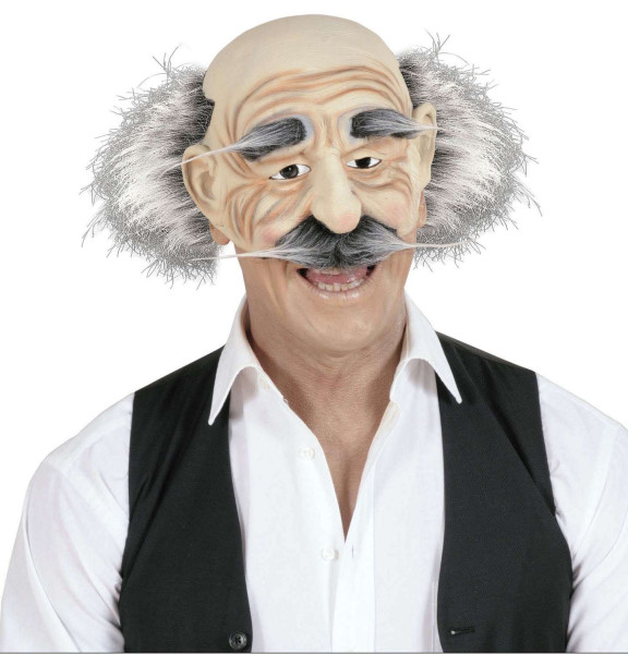 Morfars mask med hår & skägg