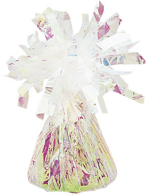 Shimmering fringed cone balloon weight