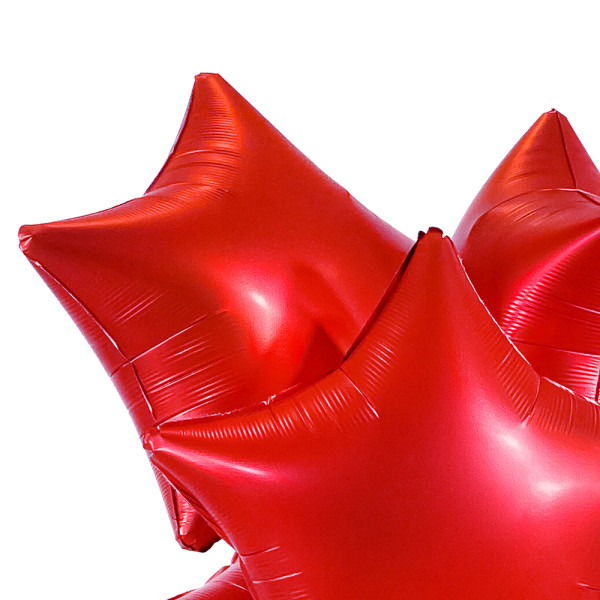 5 Heliumballons in der Box Red Star matt 2
