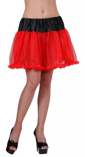 Red petticoat with black