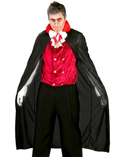 rosso-nero collo M. da uomo Cape Dracula vampiro mantello 