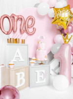 Oversigt: My One folieballon med bogstaver 66 cm rosa guld