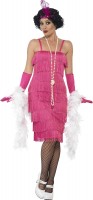 Vista previa: Vestido rosa Charleston con flecos Rosalinda