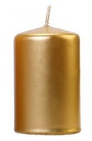 Widok: 6 świec walcowych Rio gold metalik 10cm