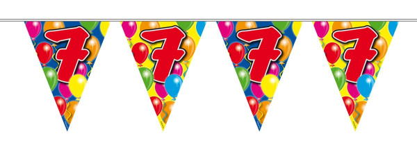 Wimpelkette Balloon Birthday Zahl 7