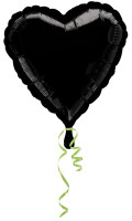 Balon czarny serce 43 cm