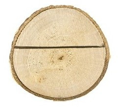 6 segnaposti tronco in legno 2 cm