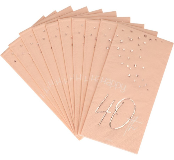 Tovaglioli 10 ° compleanno 10 Elegante blush in oro rosa