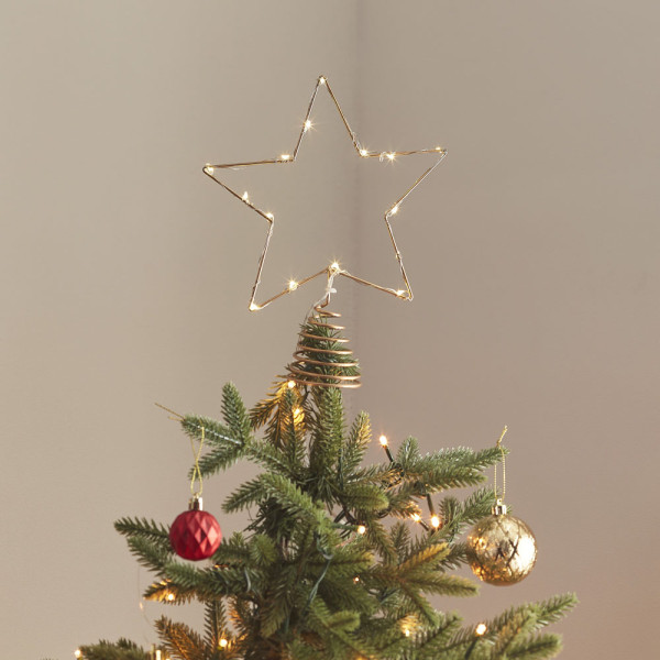 Adorno de árbol de Navidad con estrella LED