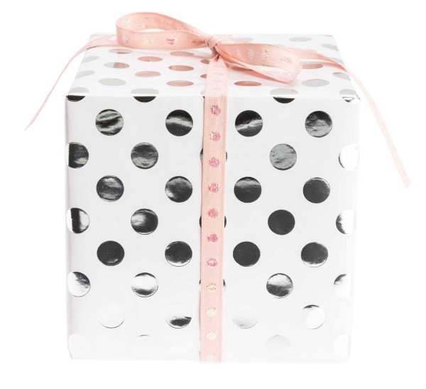 FSC Lovely Dots hvidt indpakningspapir