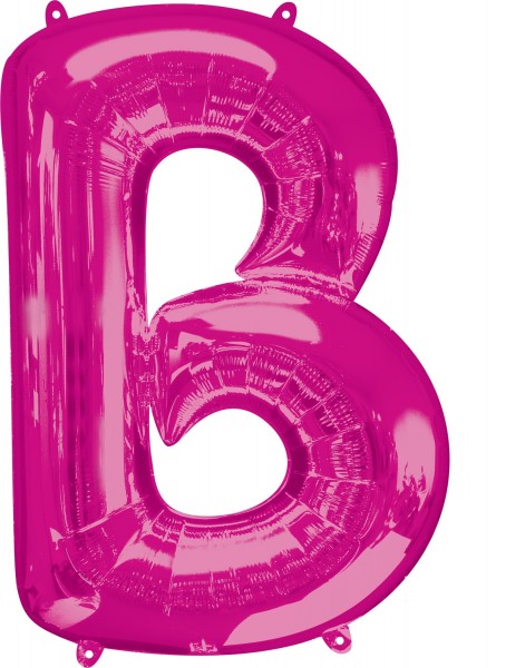 Folieballon letter B roze XL 86cm