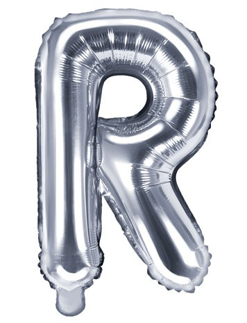 Letter R Foil Balloon Metallic Silver 35cm