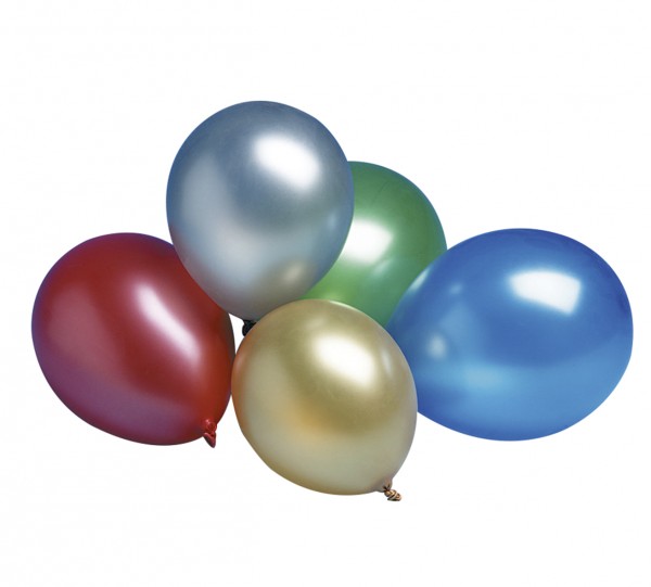 9 Metallic Latexballons Island Bunt 30cm