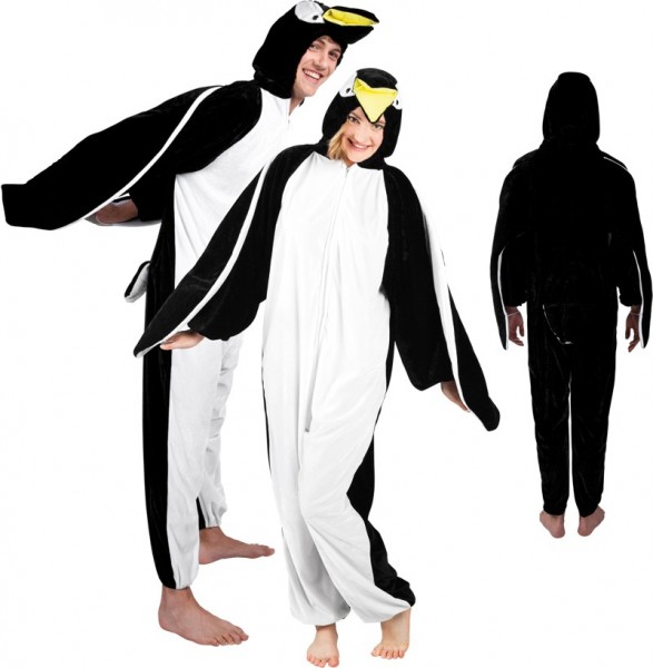 Unisex pingvin jumpsuit plysch kostym