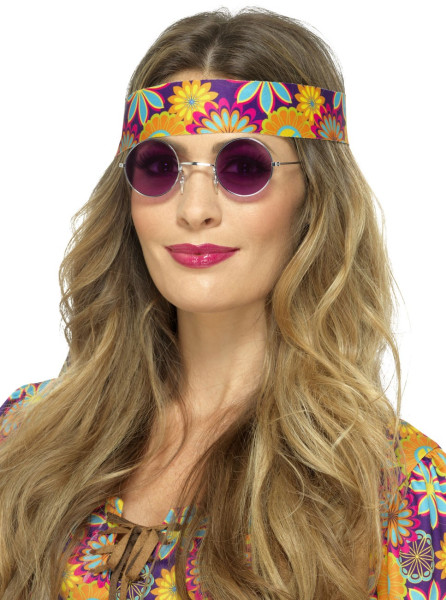 Lila Runde Hippie Brille 2