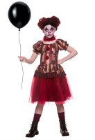 Oversigt: Rød horror klovn pige kostume