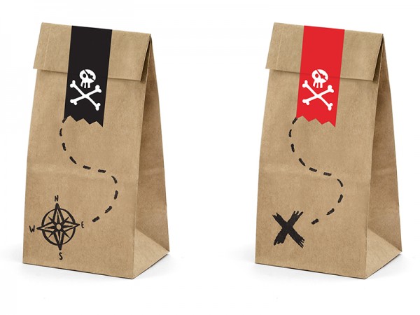 6 sacchettini di carta pirati