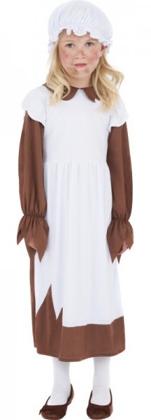 Disfraz de mendiga blanco-marrón para niño