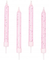 10 Candy Princess birthday candles pink